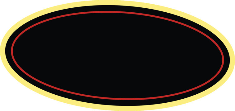 Abstract dark oval frame with border