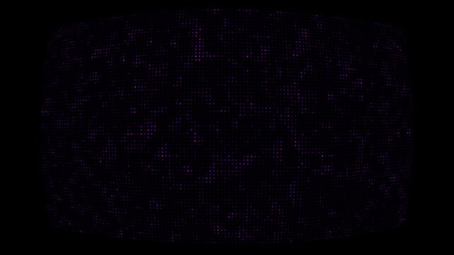 Purple led dot matrix background, digital technology screen texture, abstract cyberpunk pixelated display, glowing data pattern loop