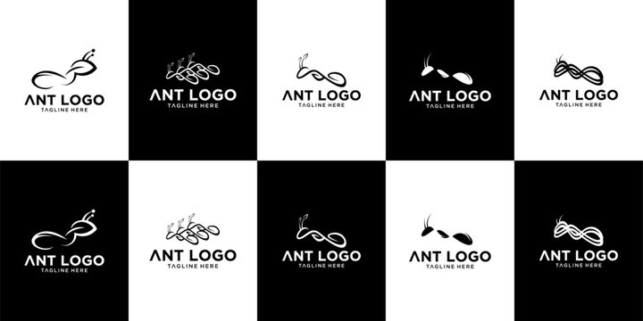 Ant Logo Collection Minimalist Design.