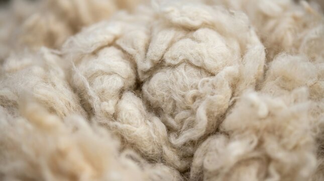 Closeup texture of raw natural sheep wool fibers