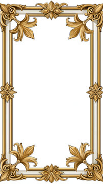 Epic Fantasy Trading Card Frame with Decorative Ornate Border on White Background