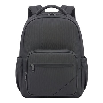 Black canvas backpack for school or travel