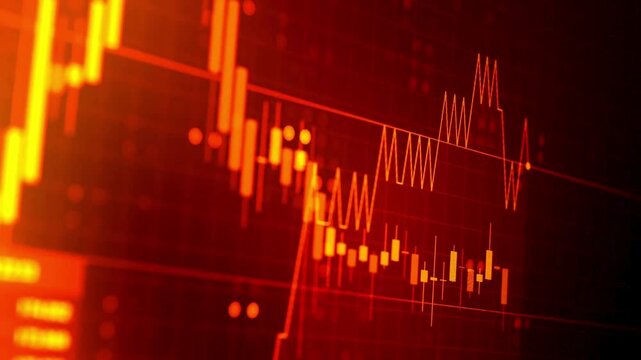 Stock Market Crash Background - Financial Trading Chart, Red Candlestick Graph, Economic Decline and Investment Vector Design Element