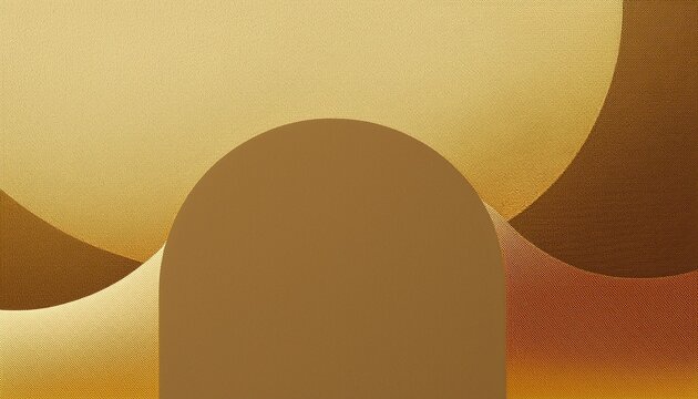 Gold Bronze Biege Paper Texture Background With Arch Circle Oval Design Copy Space Banner Wallpaper Minimal