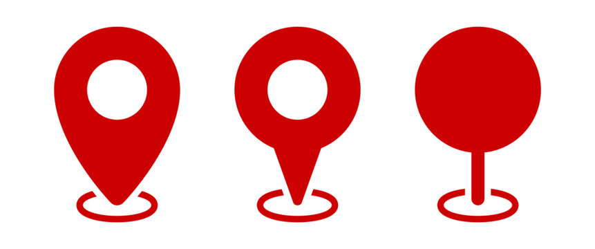 Red Map Pin Icon Set Location Marker Vector Template For Mobile App Navigation Delivery Tracking Travel UI And GPS Graphic