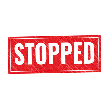Red stopped stamp sign with grunge texture