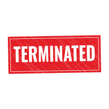 Red terminated stamp sign with grunge texture