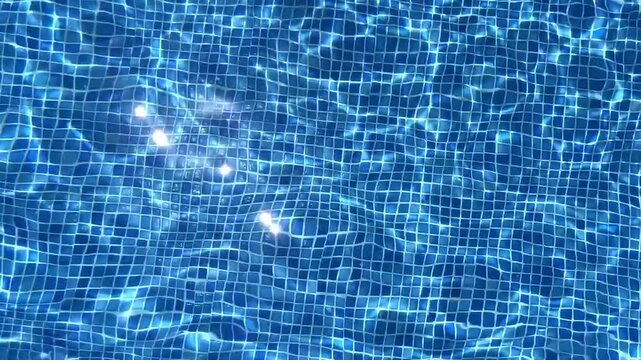 Rippling blue water surface texture in swimming pool, summer concept