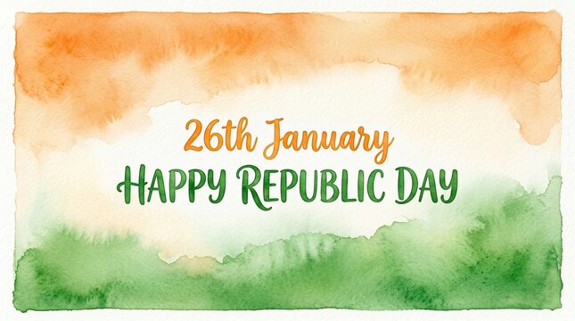 India republic day vibrant watercolor background for independence day celebrations