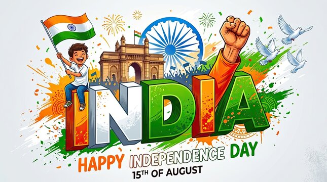 Celebrating india's independence day a vibrant illustration of freedom and national pride
