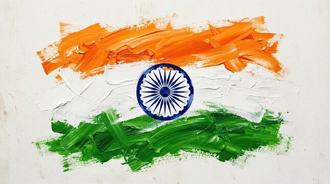 India independence day vibrant brushstroke flag painting for patriotic celebrations