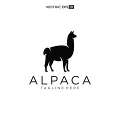 Alpaca Silhouette Logo Design Vector. © urban