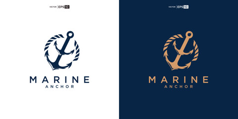 Fototapeta premium Marine Anchor Logo Design Nautical Symbol 4.