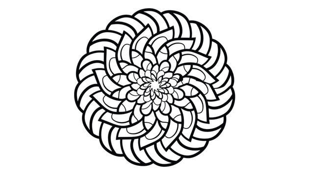Intricate circular geometric mandala design perfect for stress relief and creative adult coloring books.