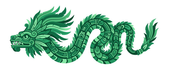 Green Serpent Creature with Ancient Patterns © Sahid
