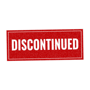 Red discontinued stamp sign with grunge texture