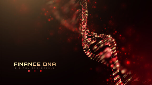 Futuristic Glowing Dot Particle DNA Double Helix Background Luxury Design Concept For Premium Business And Finance Offer High Value Technology Digital Asset Growth.