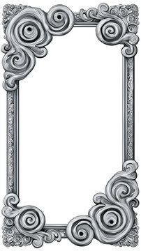 Luxury Fantasy Card Game Template with Intricate Ornate Border and White Background.