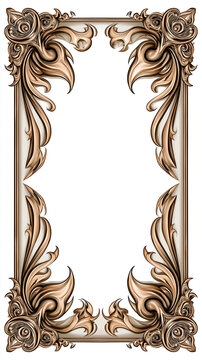 Luxury Fantasy Card Game Template with Intricate Ornate Border and White Background.