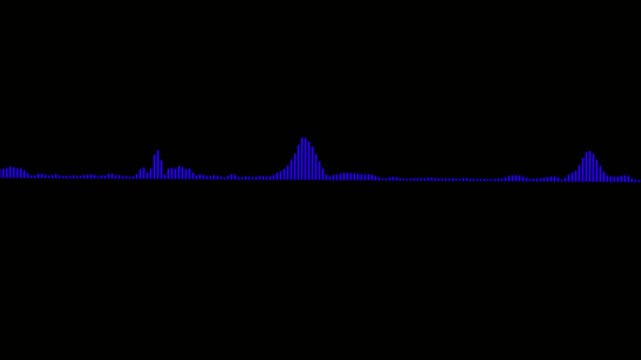 "Create a premium horizontal line audio spectrum animation featuring a sleek glowing waveform that reacts dynamically to music.