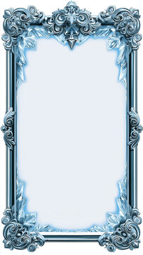 Luxury Fantasy Card Game Template with Intricate Ornate Border and White Background.