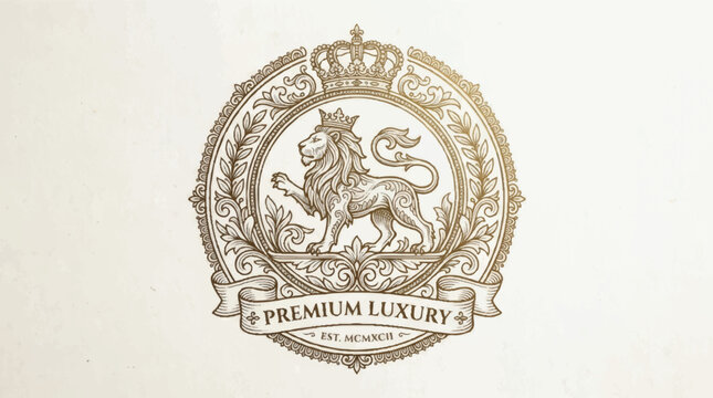 Elegant luxury emblem for premium branding. Minimalist line art logo design with refined sophistication.