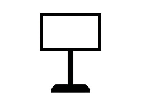 Modern flat screen tv on black stand