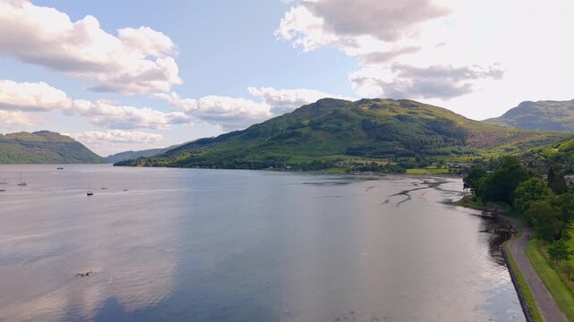 View of Lochgoilhead, a village located in Western Scotland at the head of Loch Goil.