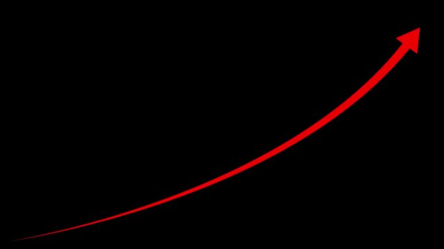 Vintage film strip template with red exponential growth curve line on black background featuring retro cinema frame design classic movie style presentation graphic vector illustration asset for data a