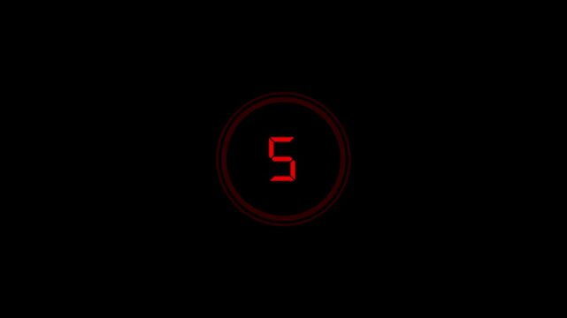 Vintage film strip template with red countdown number 10 on black background featuring retro cinema frame design classic movie opener screen timer template graphic vector illustration asset for video 