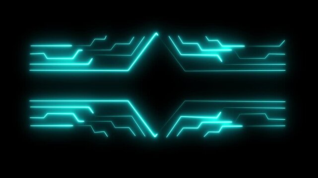 Neon cyan digital circuit hud futuristic glowing tech interface overlay, cyberpunk data flow