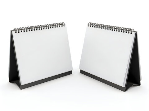 Two black flip chart easels with spiral bound
