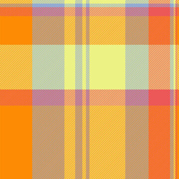 Warmth background texture check, poncho pattern seamless plaid. Hounds tartan vector textile fabric in dark orange and lime colors.