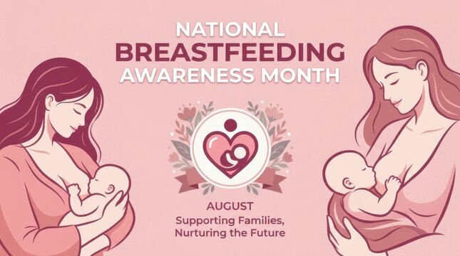 Women breastfeeding illustration for awareness month