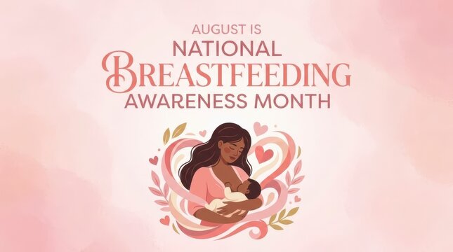 Mother breastfeeding baby during National Breastfeeding Awareness Month