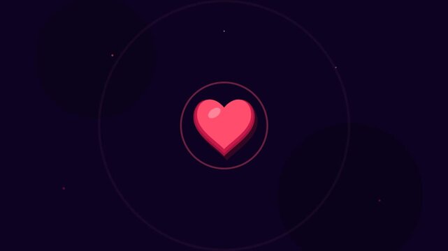 Pulsing Red Heart Animation Icon on a Dark Background