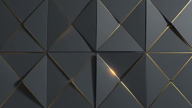 Dark gray metallic triangle wall panels.