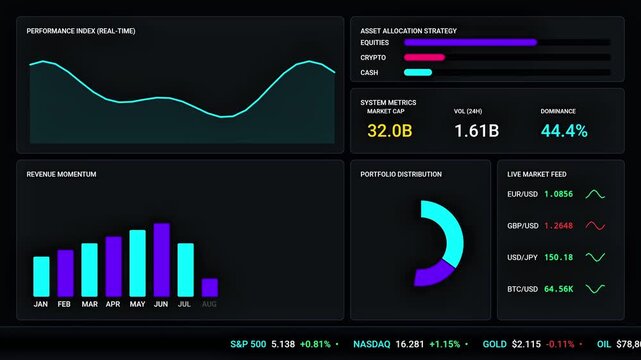 Financial Dashboard with Charts and Graphs - Data Visualization