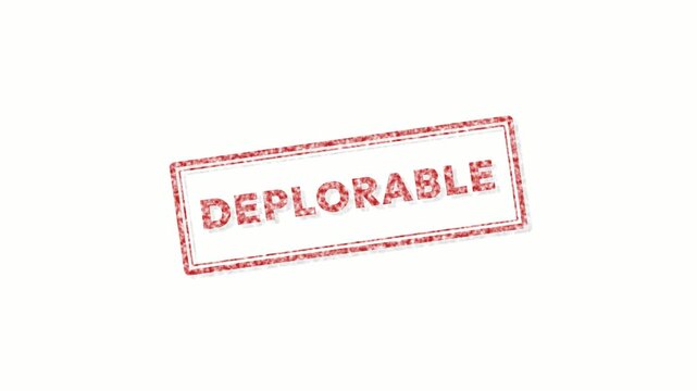 Red deplorable rubber stamp on white background. 4K Video