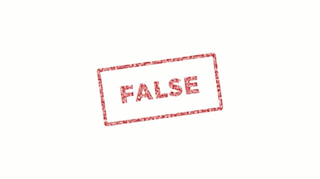Red false rubber stamp marks appearing on white background. 4K Video