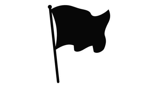 Black flag silhouette on a white background simple graphic design