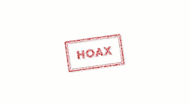 Red hoax rubber stamp marks appearing on white background. 4K Video