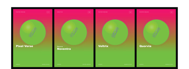 Minimalist poster design for web design agency, promoting creativity and innovation with vibrant colors and abstract cylindrical forms. © Md