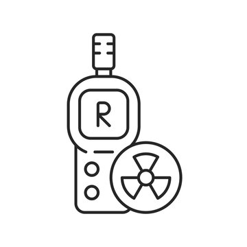 Radiation dosimeter linear icon. Measuring external ionizing radiation dose uptake. Thin line customizable illustration. Contour symbol. Vector isolated outline drawing. Editable stroke