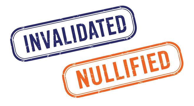 Illustration of Invalidated and Nullified Stamps on White Background.