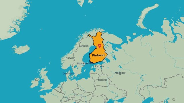 Finland Map Animation Locator Zoom 4K Motion Graphic
