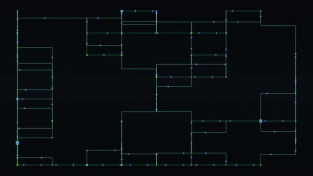 The seamless loop pattern displays a complex circuit design that repeats indefinitely.