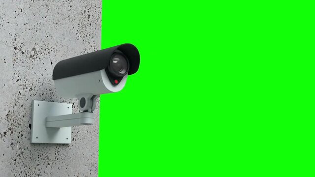 Security Camera Monitoring with Green Screen for Custom Content.