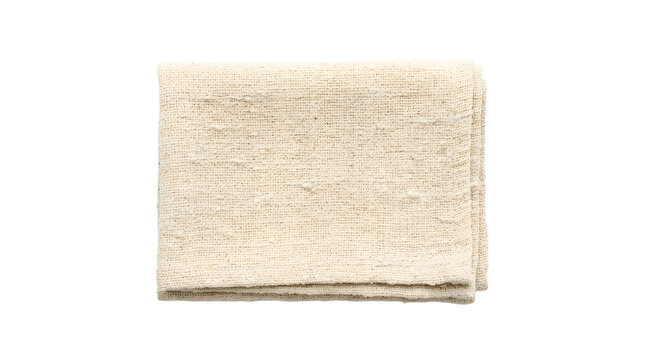 Folded Textured Natural Linen Fabric Textile PNG Isolated on transparent background