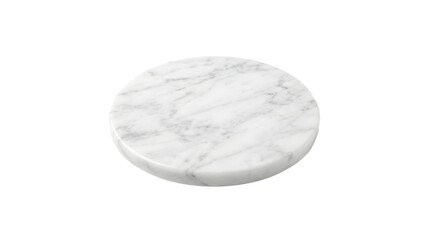 Fototapeta premium Round Marble Coaster with Natural Veining and Polished Surface PNG Isolated on transparent background